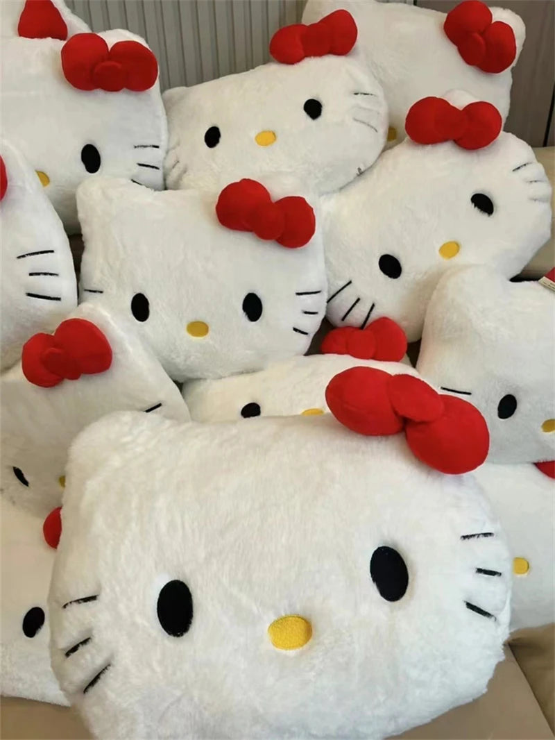 Hello Kitty Plush Head Pillow – Cute Cartoon Cushion for Sofa, Bed, Car & Nap Time Comfort