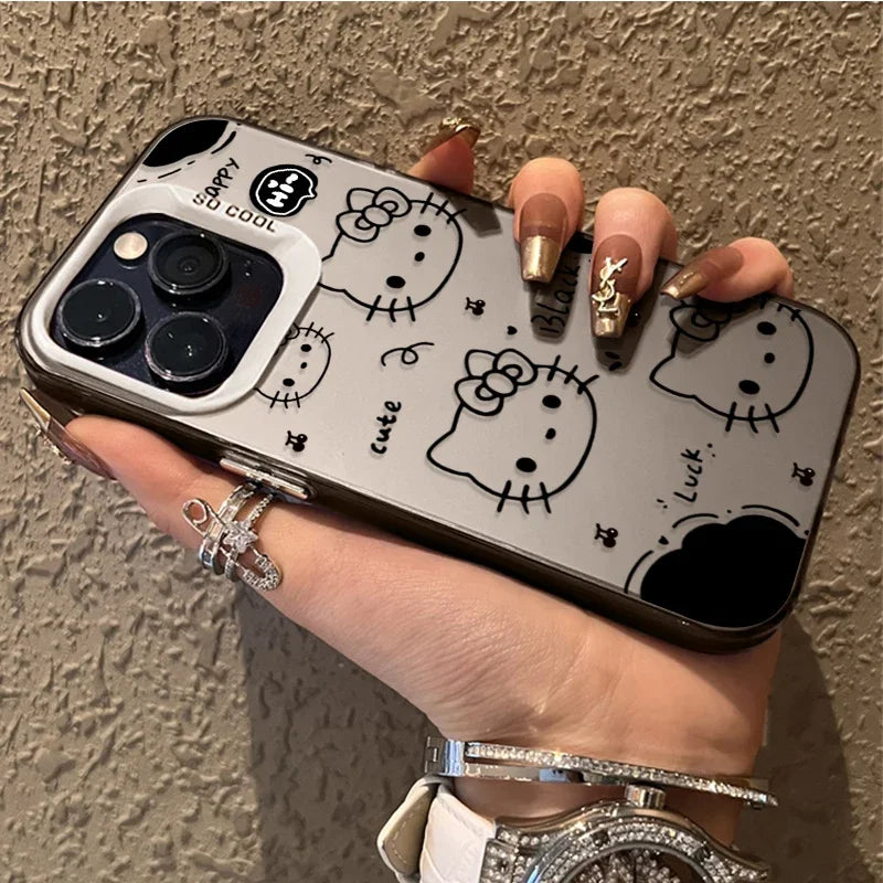 Lovely Lines Hello Kitty Phone Case for IPhone 17 16 15 14 13 12 11 Pro Max Plus 17 Air 16E X XR XS Max Shockproof Back Cover