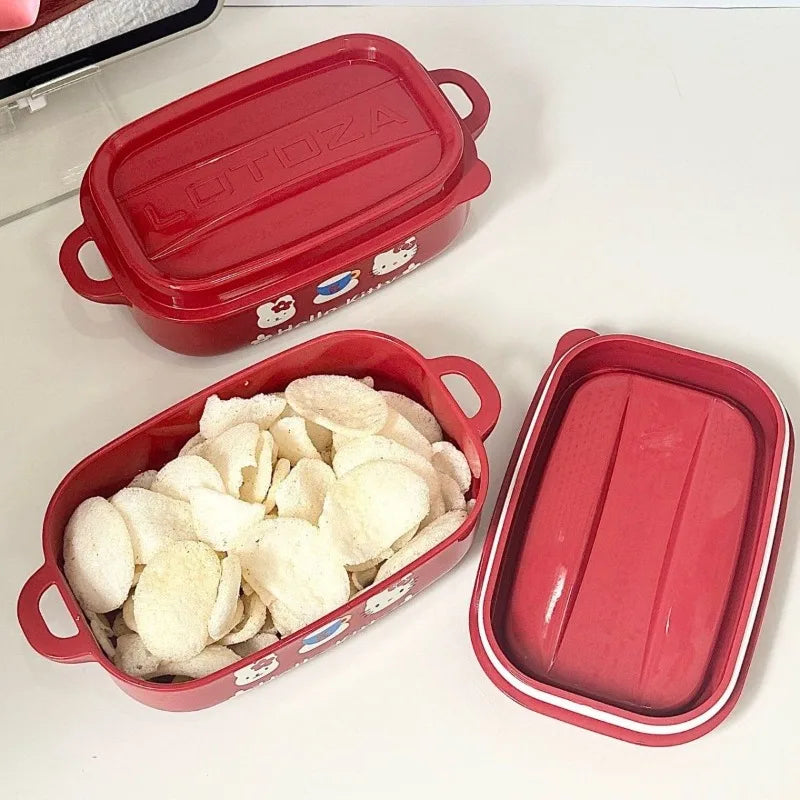 Hello Kitty Anime Lunch Box & Instant Noodle Bowl – PP Microwave-Safe Large Capacity Portable Food Container