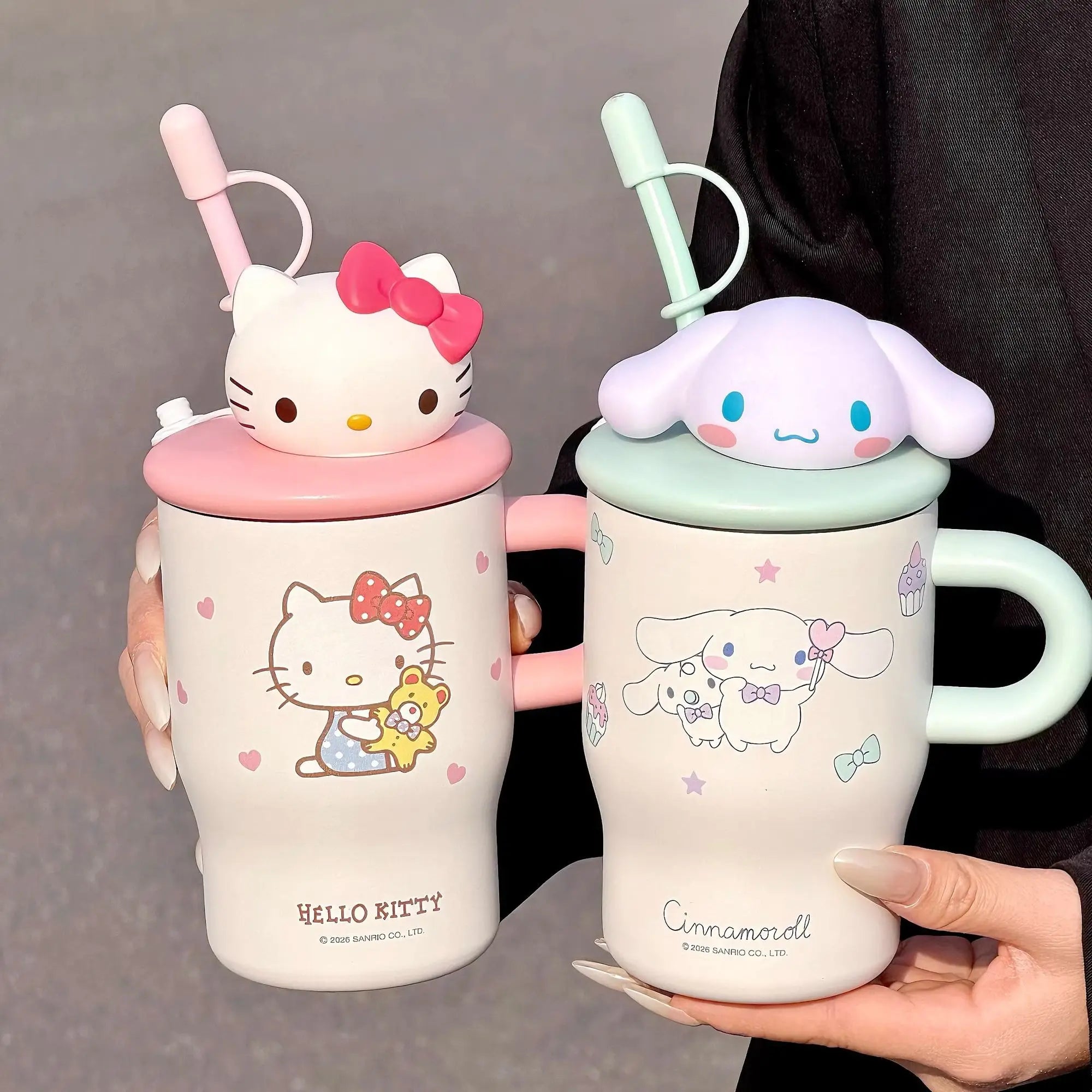 Anime Sanrio Hello Kitty Thermos Cup Cinnamoroll Girls Gift Cute Large Capacity Sippy Cup Cartoon Kawaii Lovely Student 2026