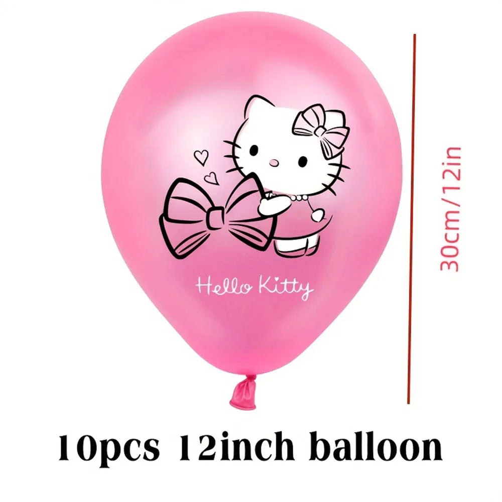 1Set New Cartoon Cute Kitty Cat Balloons My Melody Anime Balloons for Kids' Happy Birthday Party Decorations Anniversary Gifts