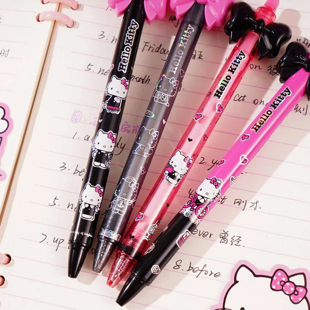Sanrio Kuromi 0.5mm Black Gel Pen – Push-Button Cute Campus Signature Ballpoint Pen – Writing & Drawing Pen for School, Office & Gifts