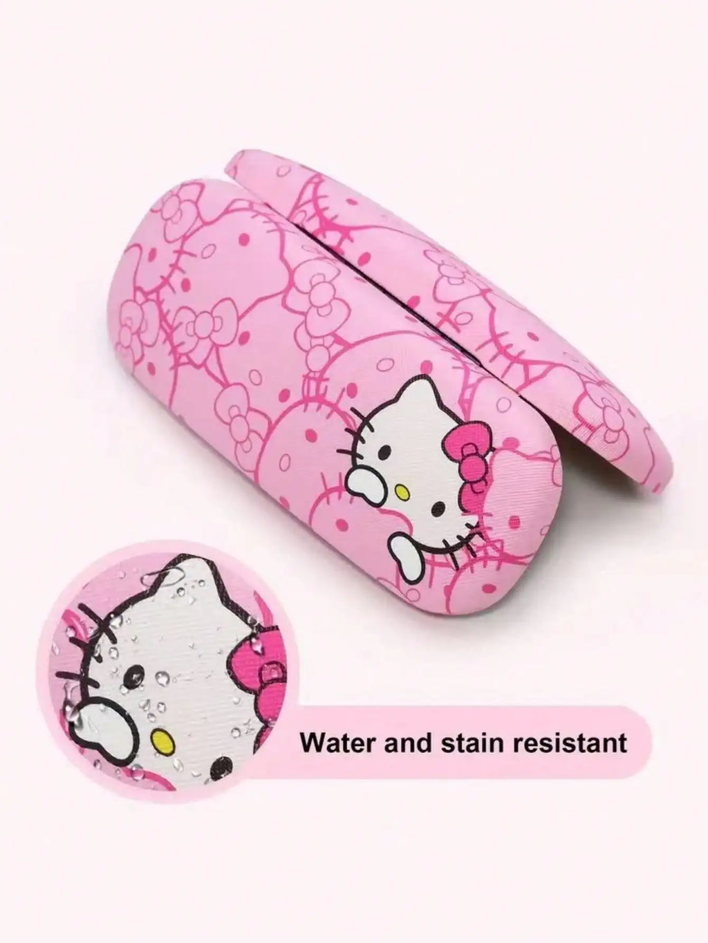 3pcs Hello Kittys glasses case and cloth Pink cat head design Soft microfiber Used to clean and put  glasses, mobile phones