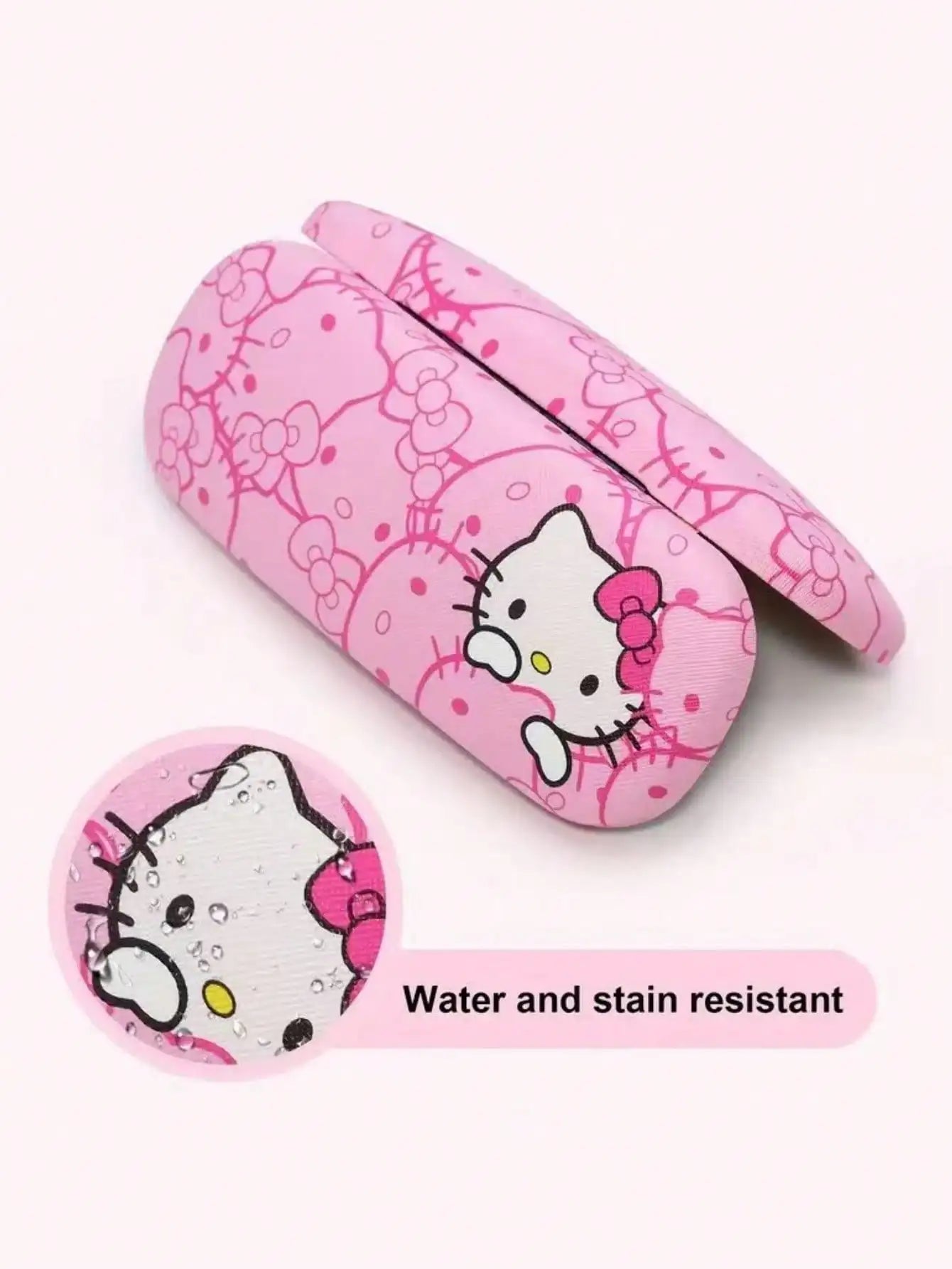 3pcs Hello Kittys glasses case and cloth Pink cat head design Soft microfiber Used to clean and put  glasses, mobile phones