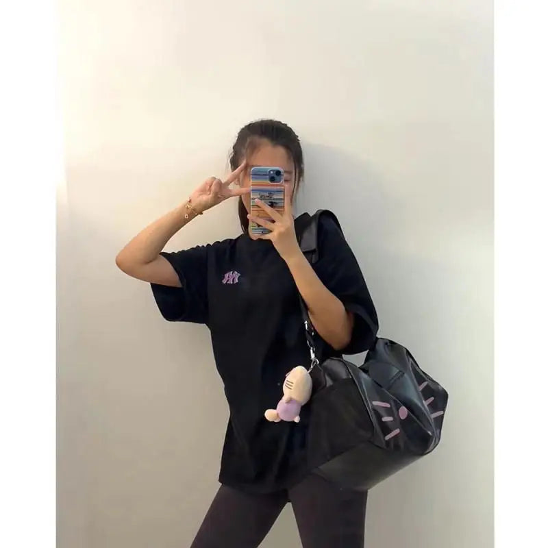 Hello Kitty Large Capacity Travel Bag – Waterproof Crossbody Luggage & Fitness Tote for Women