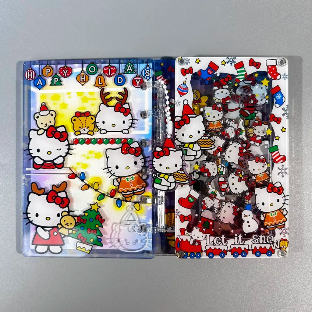 Hello Kitty Shake Book Acrylic Loose-Leaf Notebook – Cute Kawaii Cartoon DIY Student Journal – Personalized Creative Writing Book & Gift