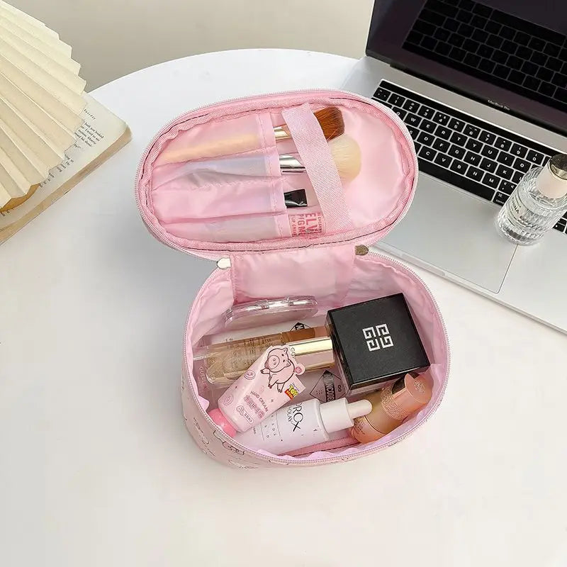 Hello Kitty Large Capacity Travel Makeup Bag – Portable Cosmetic & Toiletry Organizer with Compartments