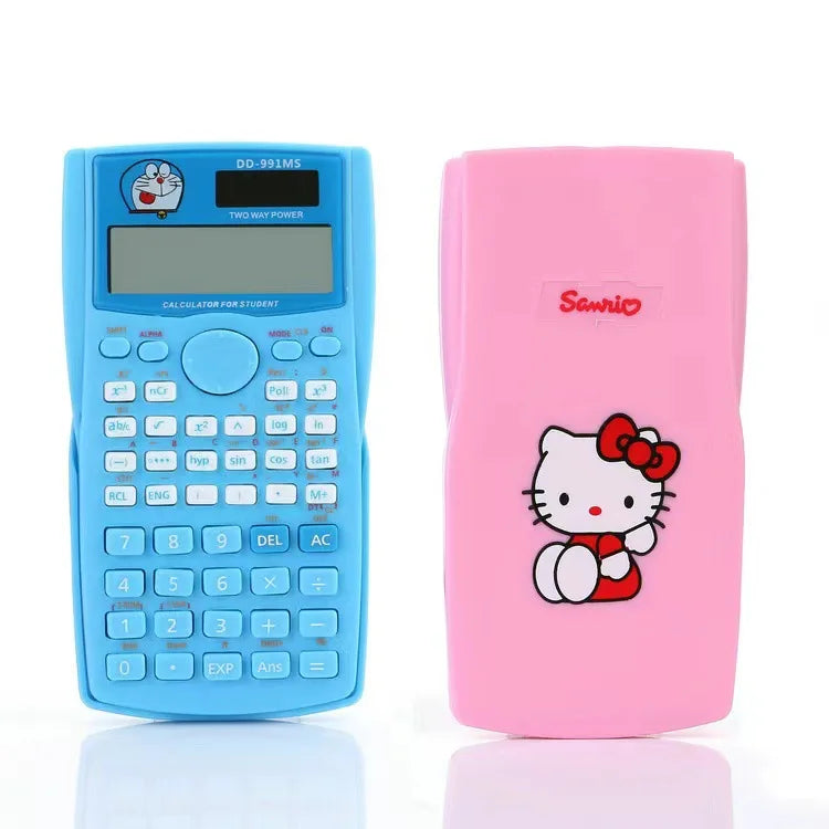Cute Kitty 82MS Scientific Calculator 240 Functions with Dual Line Display for School Exams Students Engineering Math Statistics