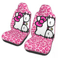 Hello Kitty Pink Leopard Car Seat Cover – Universal Four Seasons Seat Protector Cushion for Cars
