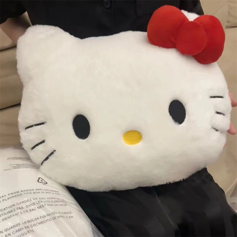 Hello Kitty Plush Head Pillow – Cute Cartoon Cushion for Sofa, Bed, Car & Nap Time Comfort