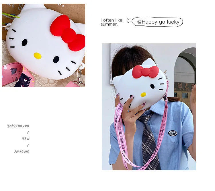 Hello Kitty 3D Crossbody Bag – Kawaii Small Messenger Phone Purse (11cm / 19cm) for Women & Girls