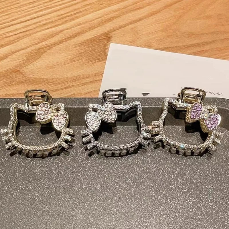 Hello Kitty Crystal Shark Hair Clip – Sparkling Rhinestone Hair Claw for Women & Girls