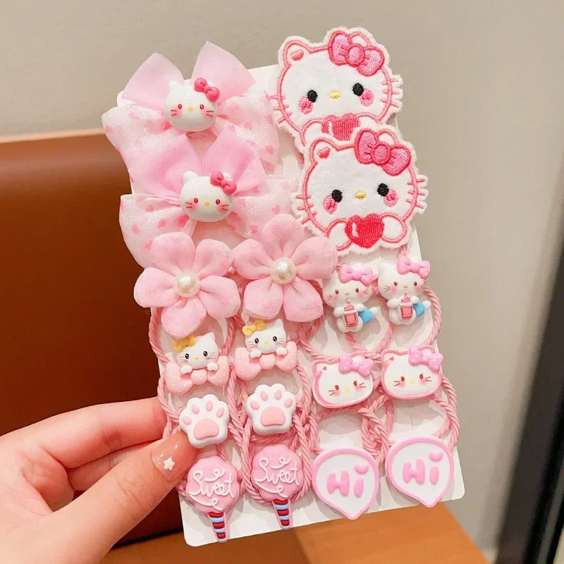 Hello Kitty Hair Accessories Set – Cute Cartoon Hair Ties, Hair Clips & Scrunchies for Girls and Kids