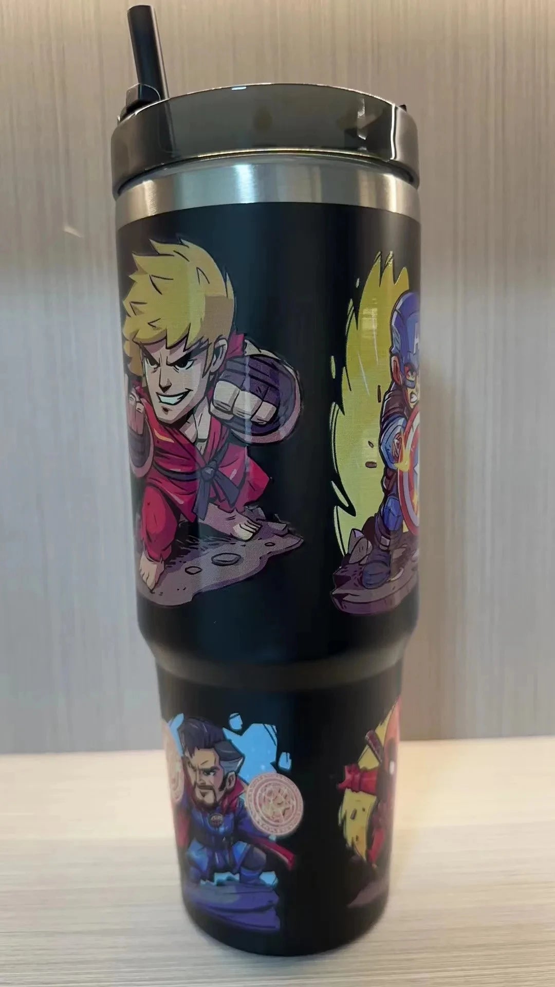 Kawaii Hello Kitty 900ML Thermos Cup Anime Sanrio Kuromi Cinnamoroll High Capacity Car Cup 304 Stainless Steel Vacuum Coffee Cup