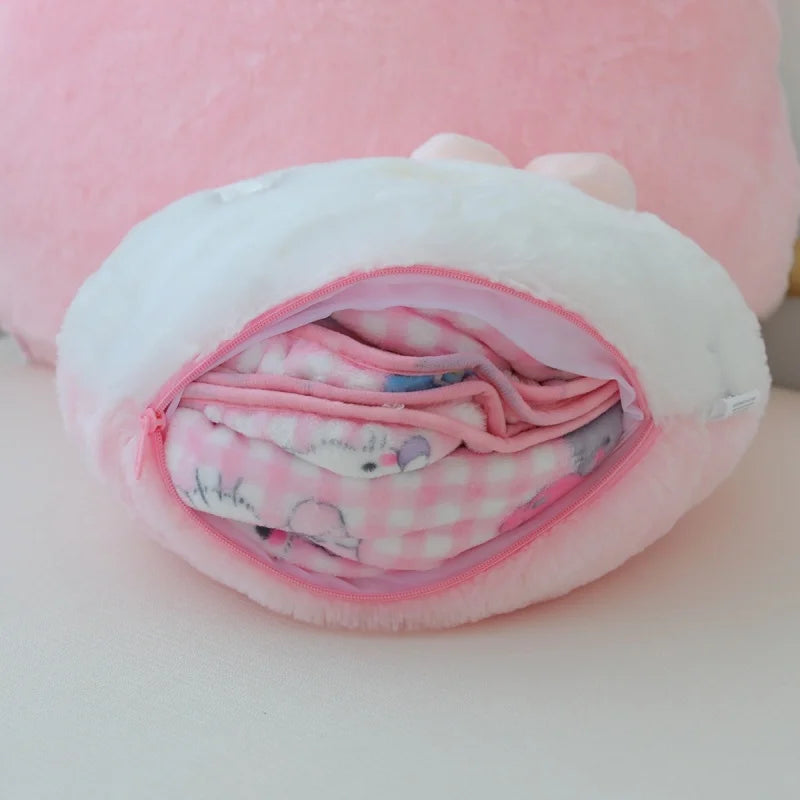 Big Size Hello Kitty Headrest Back Cushion – Plush Pillow & Blanket Set for Sofa, Bed & Home Decor