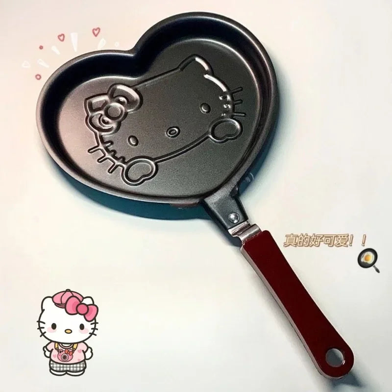 Hello Kitty Kawaii Non-Stick Frying Pan – Sanrio Anime Cartoon Muffin & Breakfast Cookware for Home & Camping