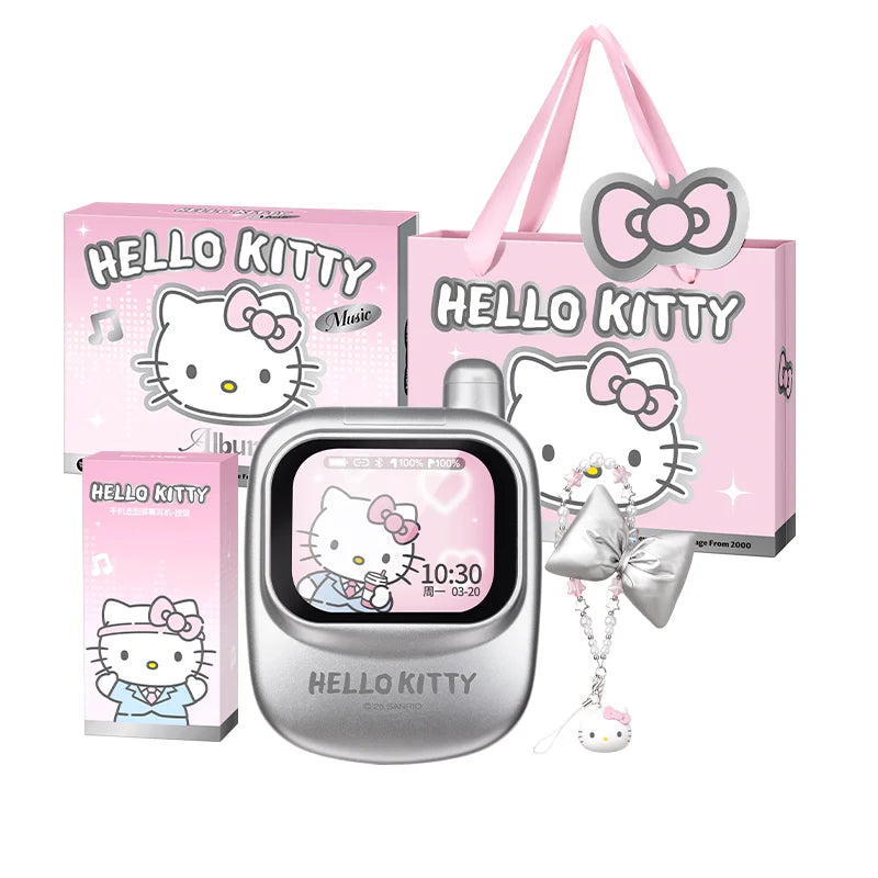 Hello Kitty Wireless Bluetooth Earphones Intelligent Touch Screen Anime Peripheral Creative Gift High Quality Noise Reduction