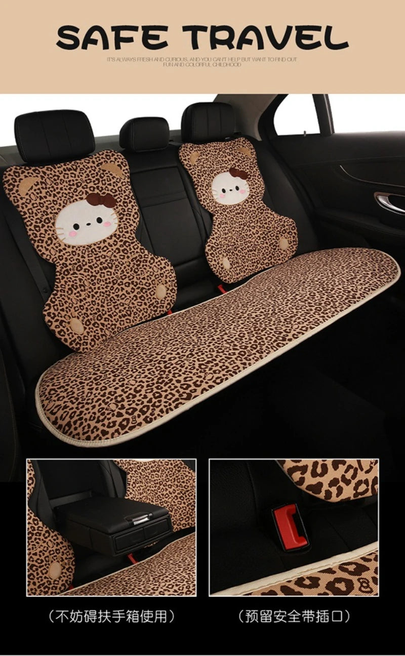 Hello Kitty Car Neck & Lumbar Support Pillow Set – Cute Cartoon Headrest Cushion for Travel & Driving Comfort
