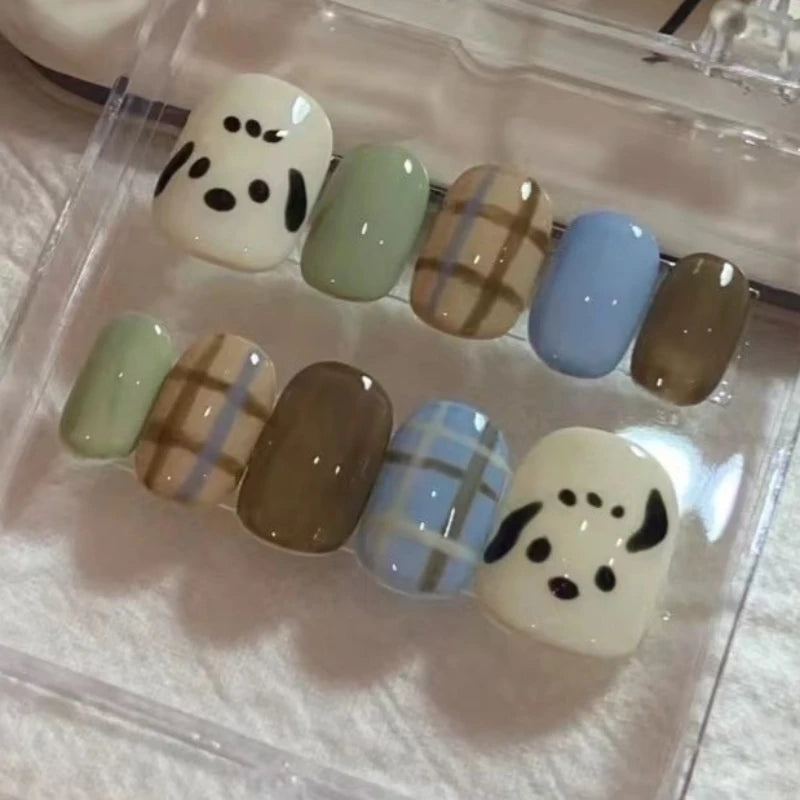 Hello Kitty Handmade Press-On Nails – Pink My Melody & Cinnamoroll Anime Nails – Detachable 3D Nail Art Decoration Set
