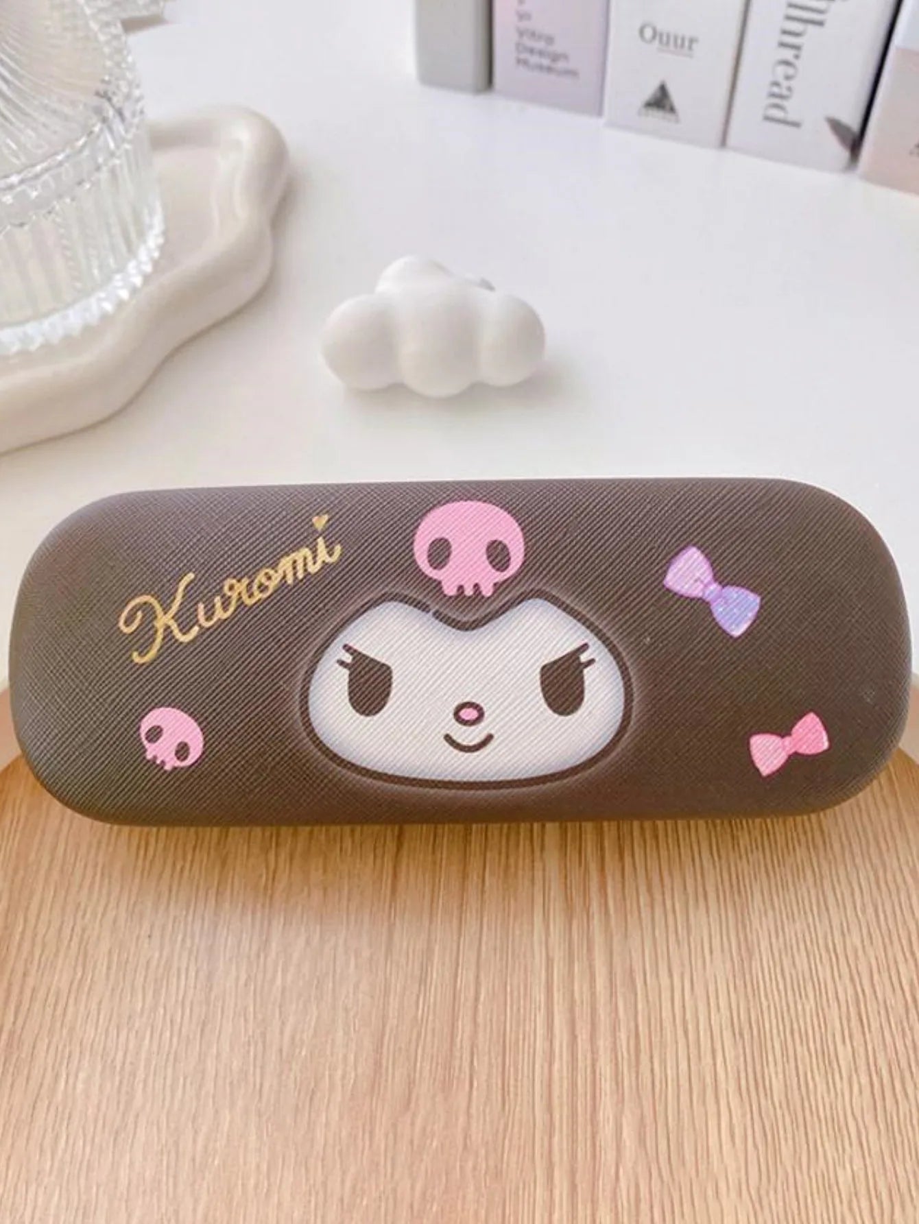 3pcs Hello Kittys glasses case and cloth Pink cat head design Soft microfiber Used to clean and put  glasses, mobile phones