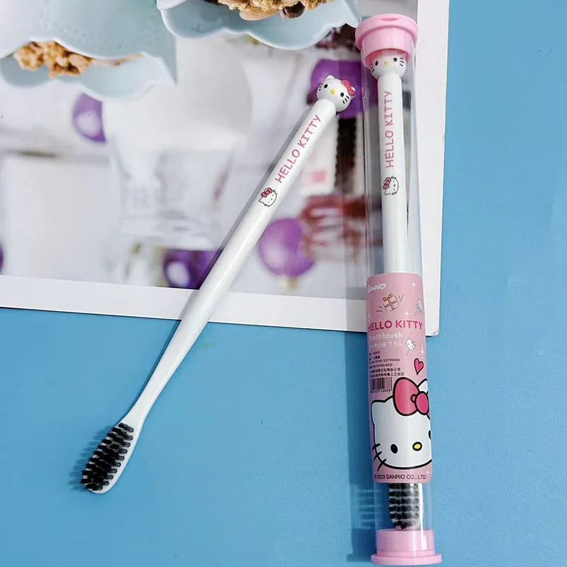 Sanrio Kawaii Soft Bristle Toothbrush – Eco-Friendly Portable Fiber Brush for Gentle Oral Care