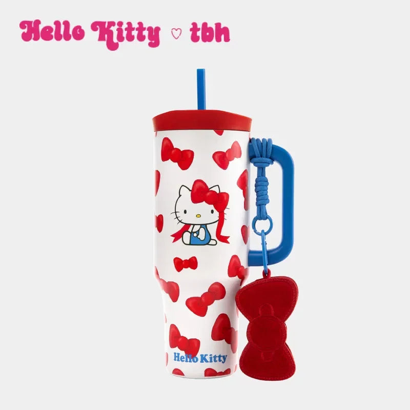 Hello Kitty Stainless Steel Insulated Travel Tumbler with Straw – Leak-Proof Cute Cup for Office, Car & Daily Use – Gift for Women & Girls