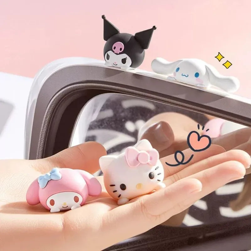 Hello kitty,My Melody & Kuromi Car Dashboard Decorations – Cute Cartoon Car Interior Accessories for Rearview Mirror, Screen & Window Decor