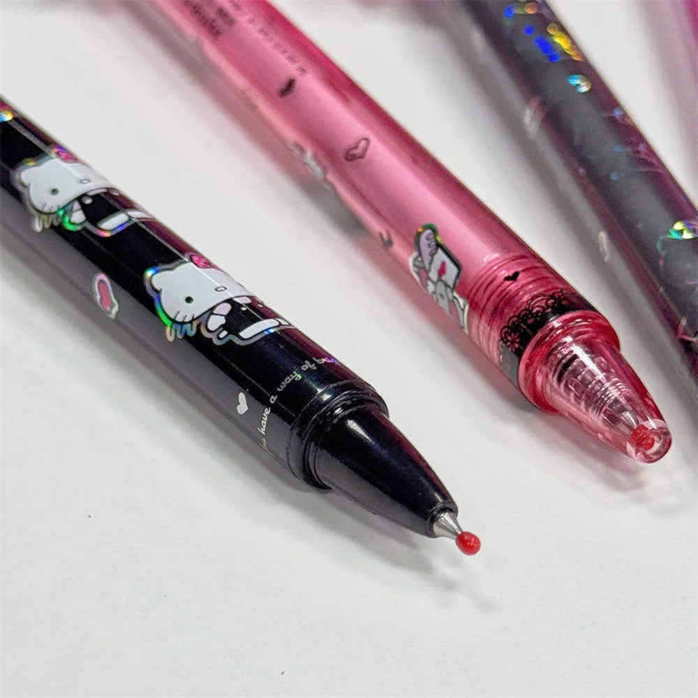 Sanrio Kuromi 0.5mm Black Gel Pen – Push-Button Cute Campus Signature Ballpoint Pen – Writing & Drawing Pen for School, Office & Gifts