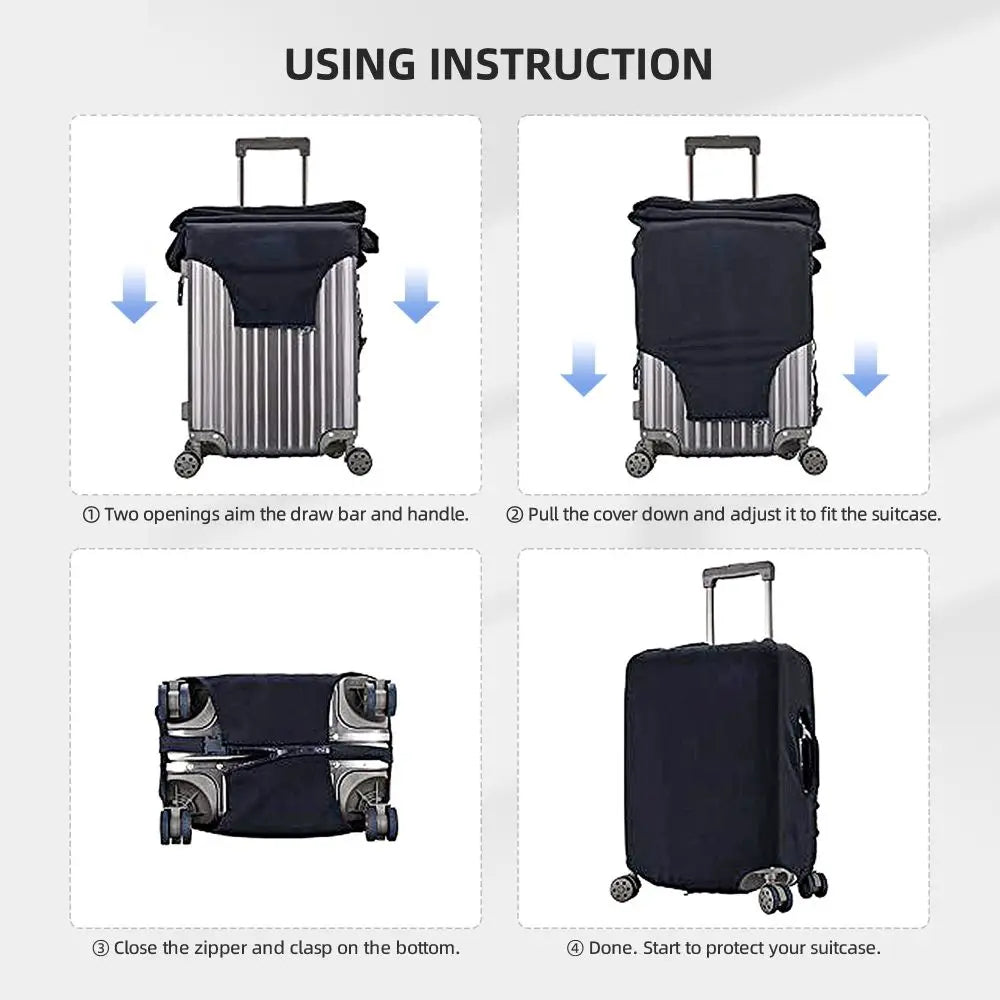 Custom Girls Kitten Classical Printing Luggage Cover Elastic Cute KT Cat Travel Suitcase Protective Covers Fits 18-32 Inch