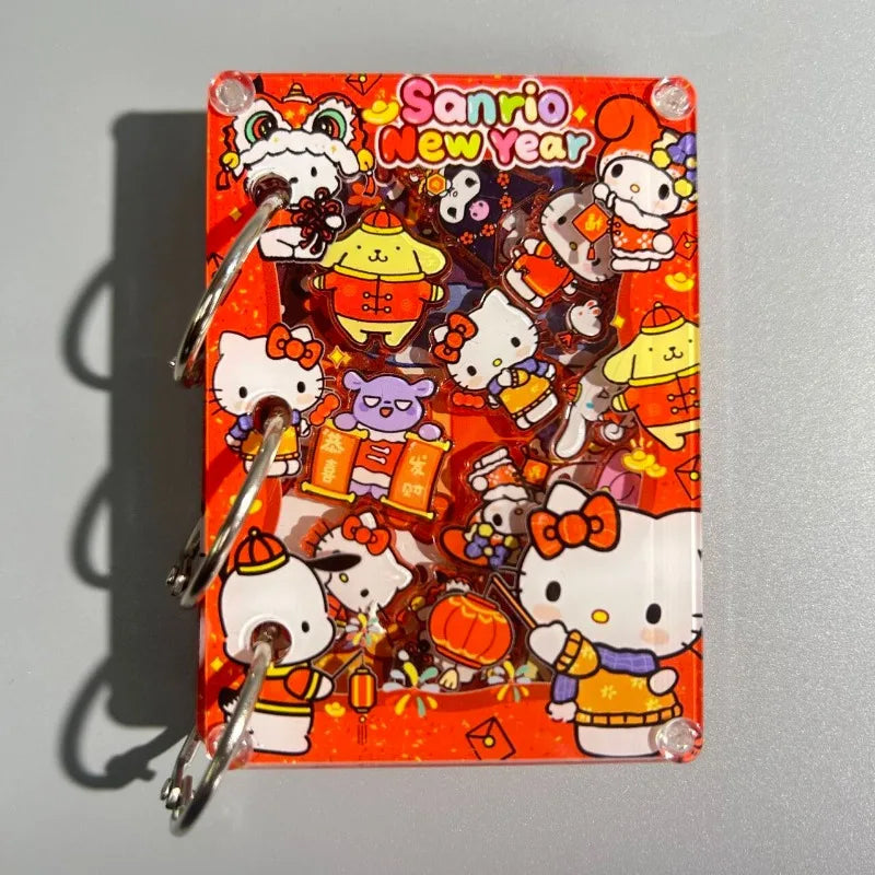Hello Kitty Shake Book Acrylic Loose-Leaf Notebook – Cute Kawaii Cartoon DIY Student Journal – Personalized Creative Writing Book & Gift