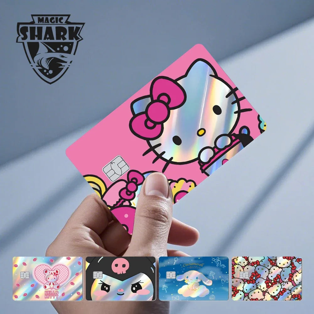 Hello Kitty & Kuromi Holographic Laser Shiny Card Skin Sticker for Debit & Credit Cards 💳🎀