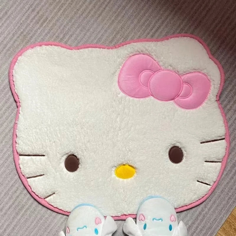 Kawaii Cat Plush Bathroom Rug – Soft Absorbent Non-Slip Doormat for Bedroom, Living Room & Home Decor