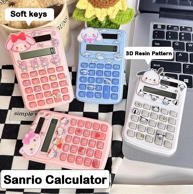 Cute Cartoon Calculator for Students Mini Portable 8-Digit Display Math Office School Supplies Accounting Tool Gift Essentials