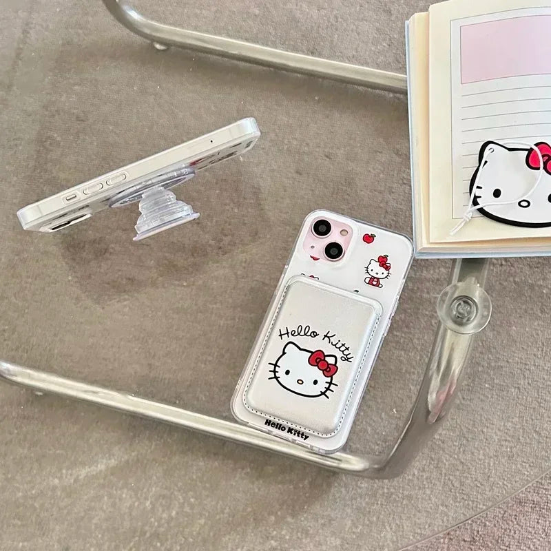 Hello Kitty MagSafe Wallet Phone Case – Magnetic Card Holder & Wireless Charging Cover for iPhone 13, 14, 15, 16 & 17 Pro Max