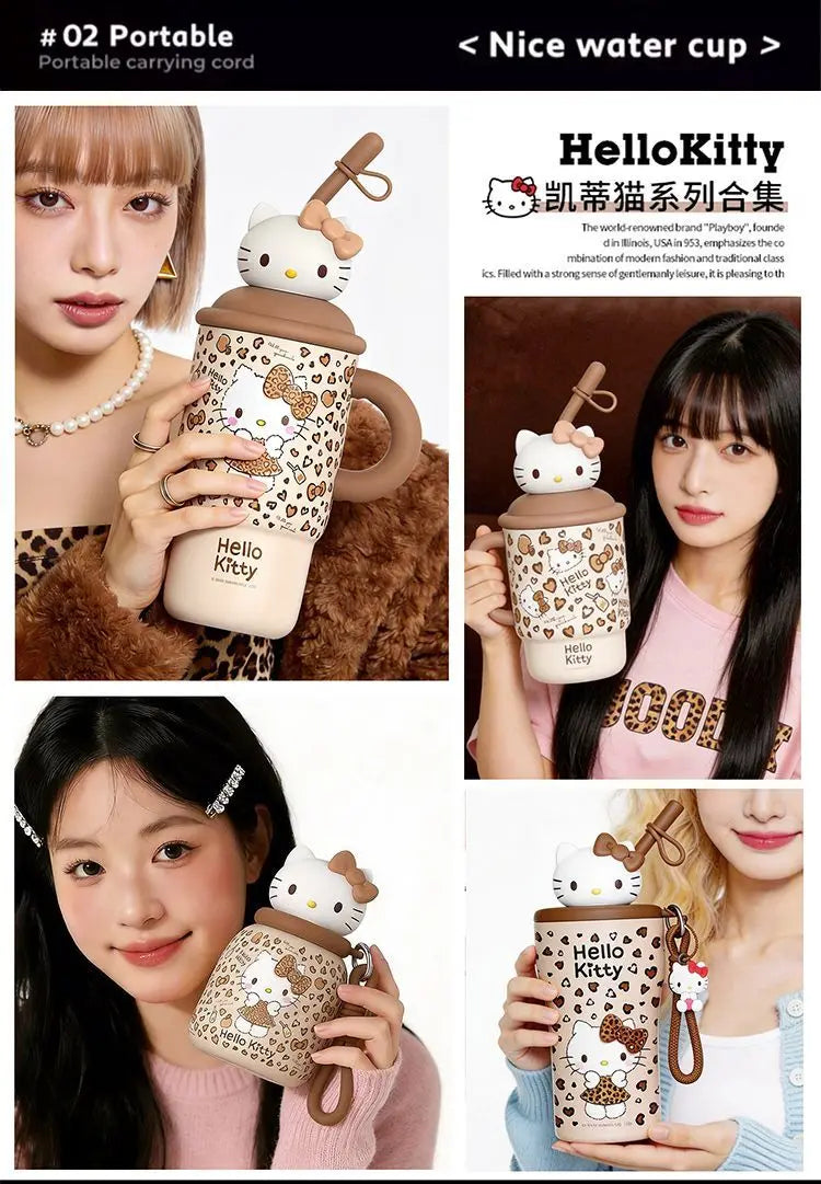 Sanrio Hello Kitty Bestie Sweethearts Birthday Gift Practical Water Cup Ice Bully Cup Lovable Fashion Send A Friend Away Cartoon
