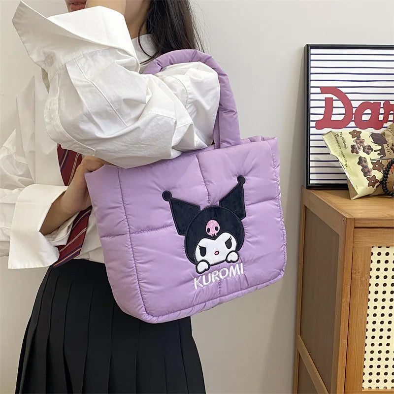 Anime Sanrio Hello Kitty Hand Bag Shoulder Bag My Melody Cinnamoroll Kuromi Makeup Bag Commuter Bag Birthday Christmas Gifts