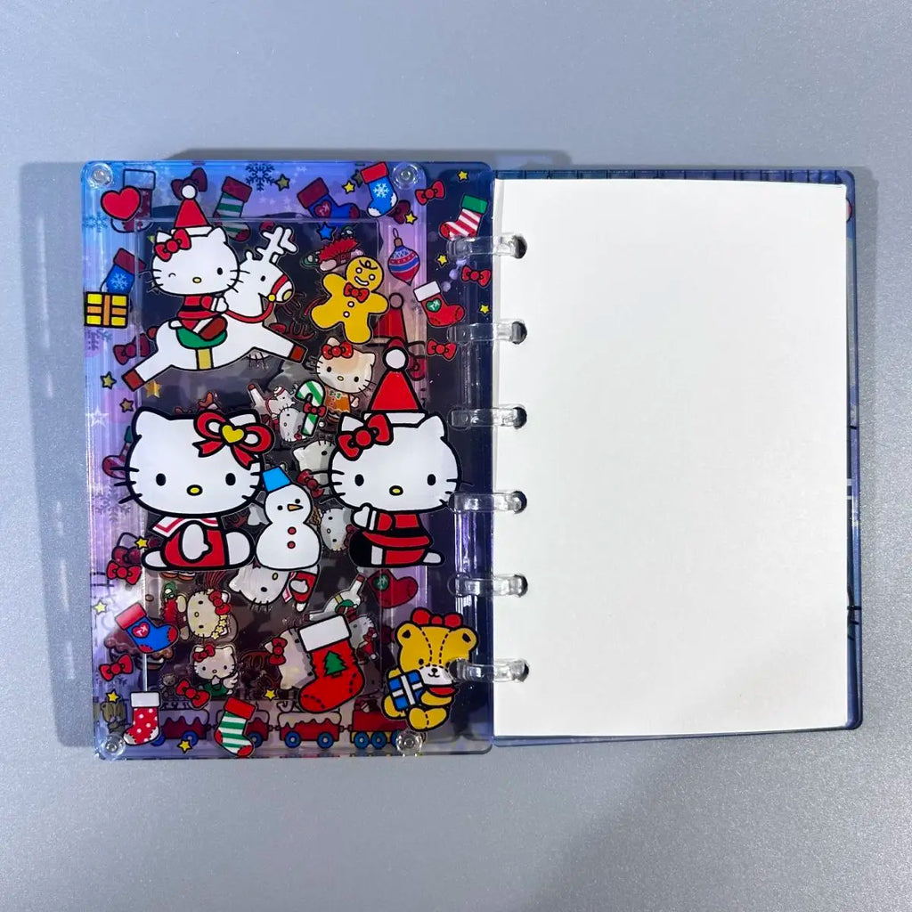 Hello Kitty Shake Book Acrylic Loose-Leaf Notebook – Cute Kawaii Cartoon DIY Student Journal – Personalized Creative Writing Book & Gift