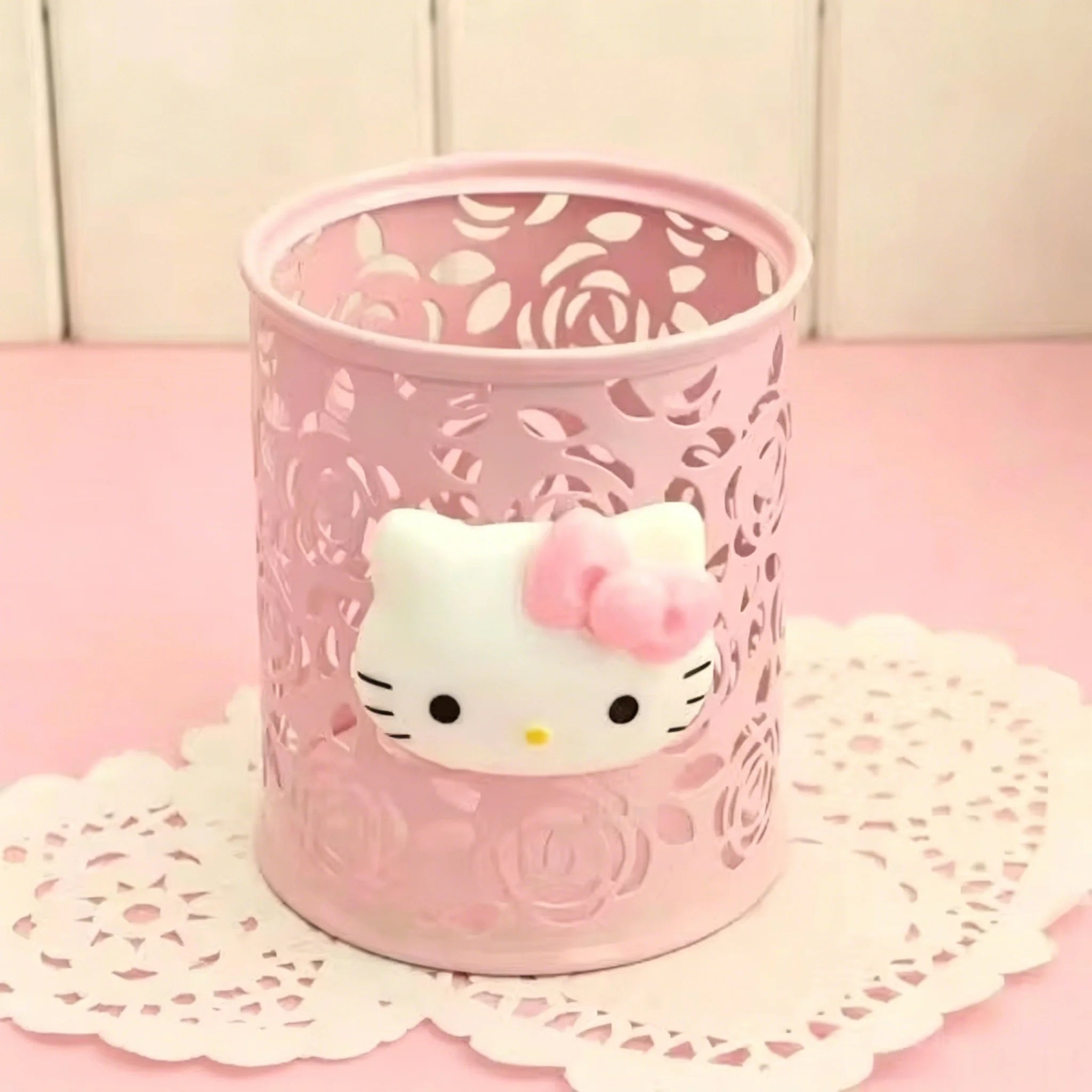 Hello Kitty Sanrio Cartoon Pen Holder – Creative Kawaii Desktop Storage Box – Cute Desk Organizer for School & Home Decor