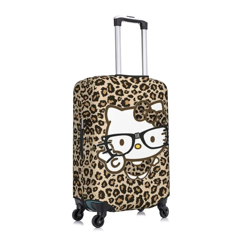 Custom Girls Kitten Classical Printing Luggage Cover Elastic Cute KT Cat Travel Suitcase Protective Covers Fits 18-32 Inch