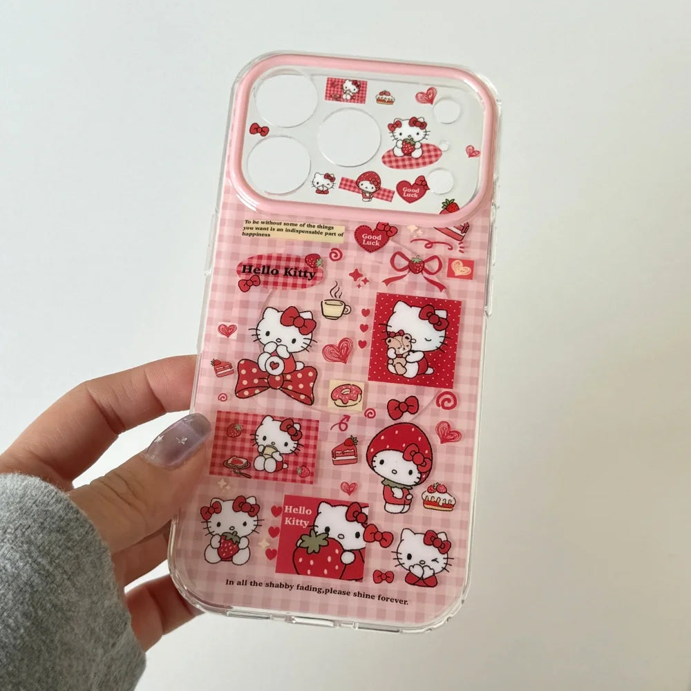 Strawberry Hello Kitty Magnetic Phone Case – Full Coverage Shockproof Protective Cover for iPhone 14, 15, 16 & 17 Pro / Pro Max