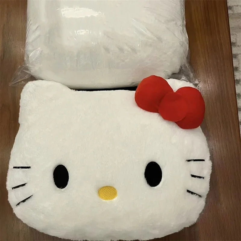 Hello Kitty Plush Head Pillow – Cute Cartoon Cushion for Sofa, Bed, Car & Nap Time Comfort