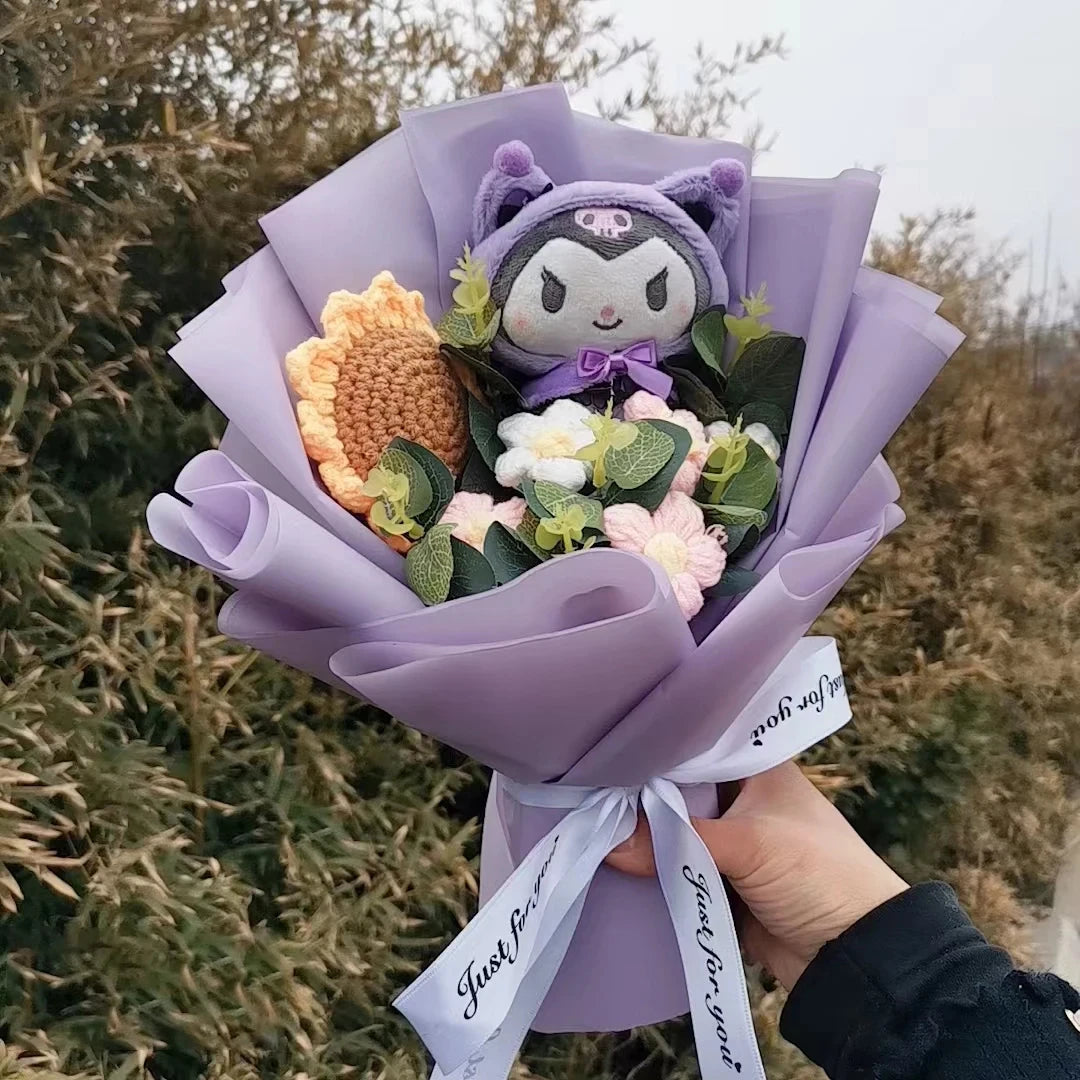 Hello Kitty Cartoon Plush Bouquet – Rose Flower Doll Arrangement for Home Decor & Gift (Valentine’s, Christmas & Wedding)