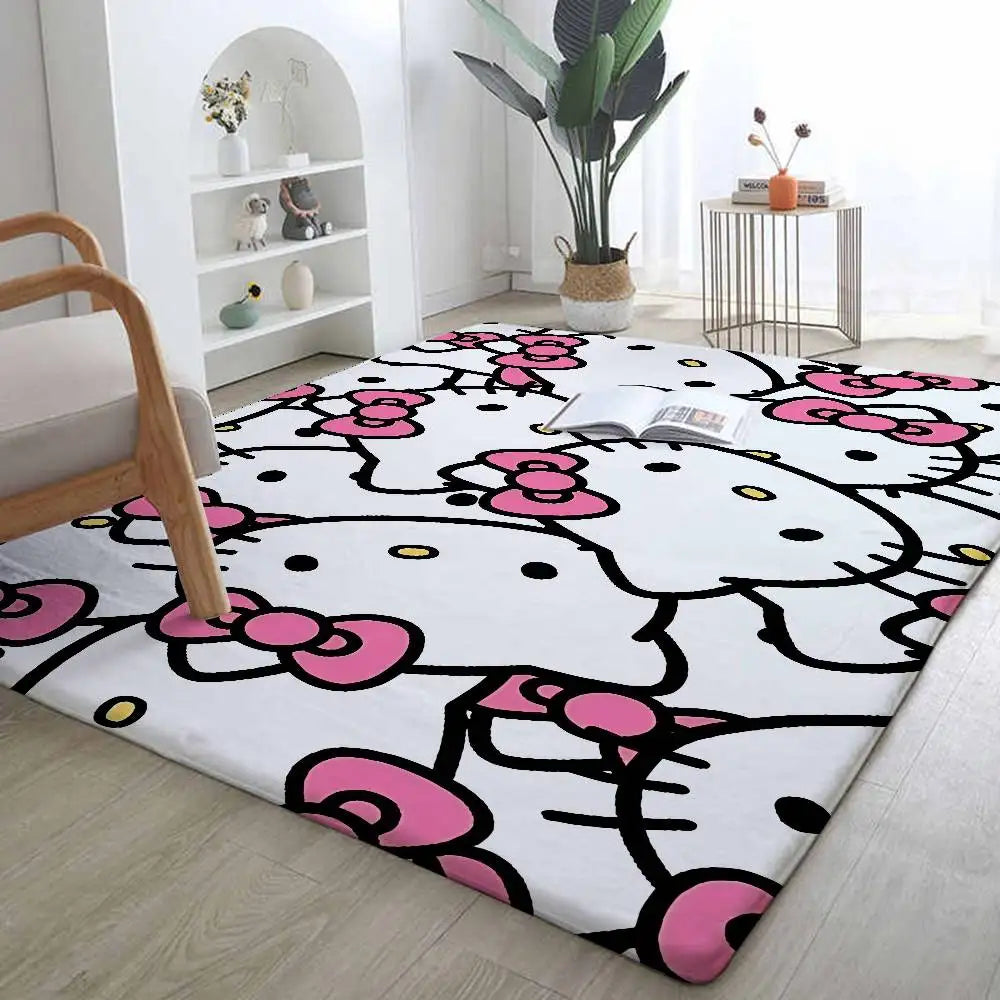 Hello Kitty Flannel Floor Mat – Cute Doormat for Bathroom, Kitchen & Entrance Home Decor