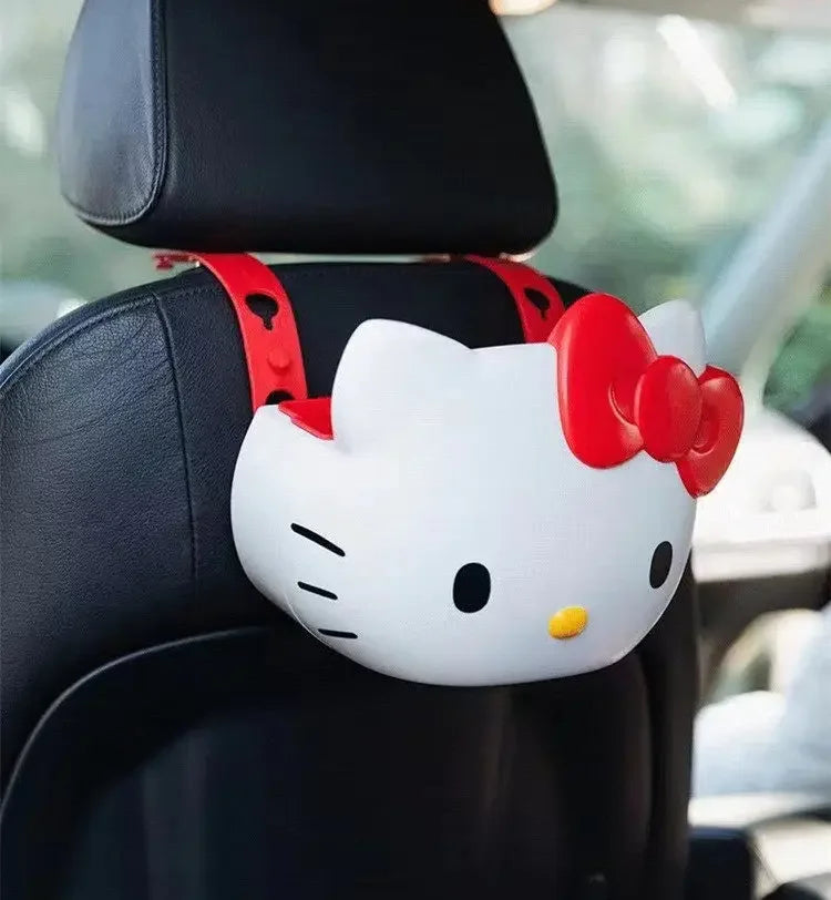 Hello Kitty Car Storage Organizer – Cute Sanrio Backseat Storage Box & Handheld Storage Basket for Car Accessories