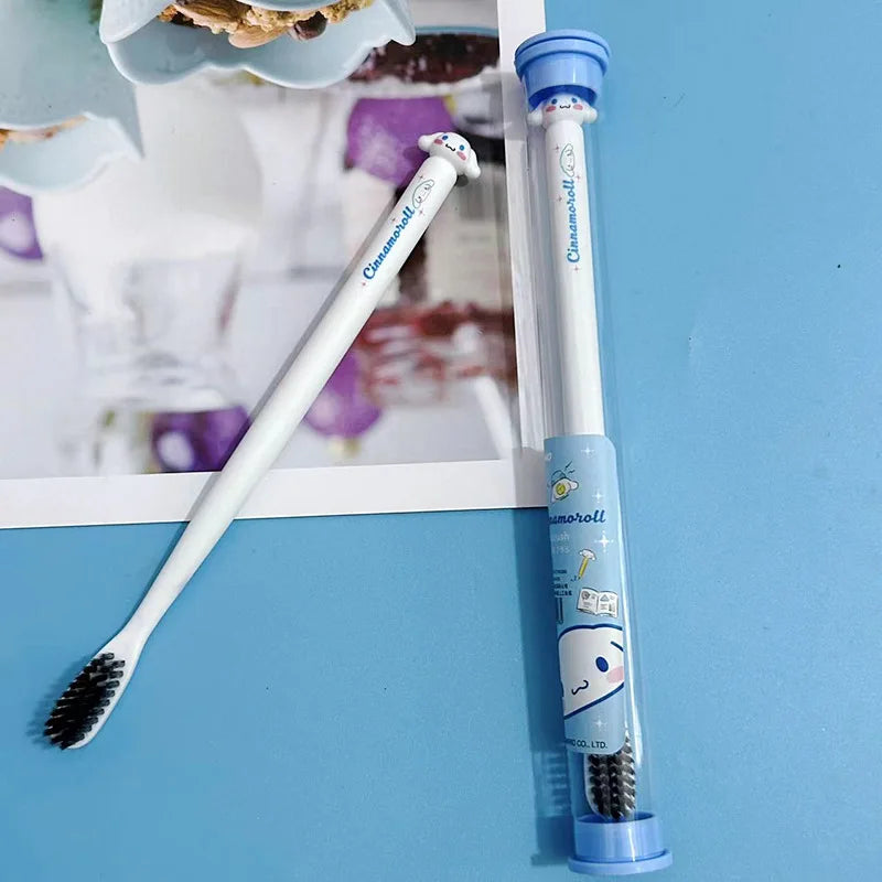 Sanrio Kawaii Soft Bristle Toothbrush – Eco-Friendly Portable Fiber Brush for Gentle Oral Care