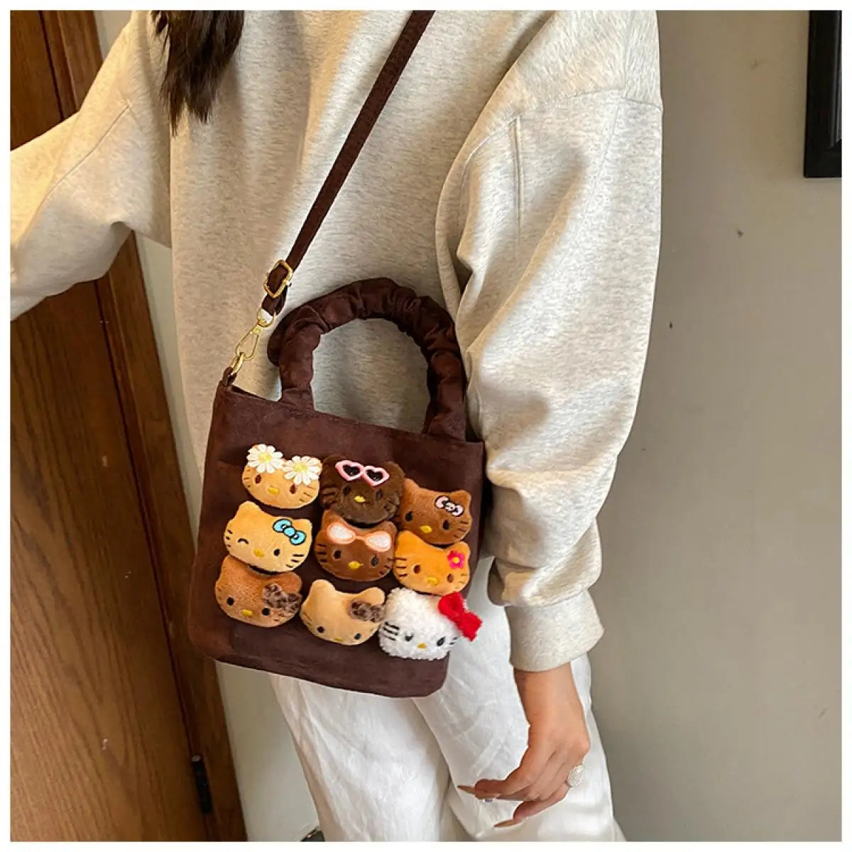 Cute Kitty Bucket Bag for Women – Fashion Crossbody Handbag for Autumn & Winter