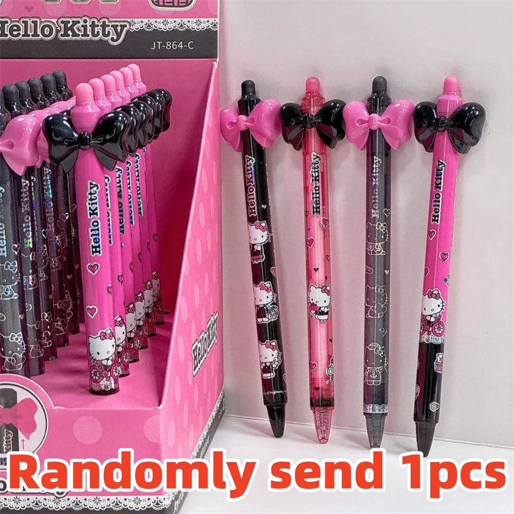 Sanrio Kuromi 0.5mm Black Gel Pen – Push-Button Cute Campus Signature Ballpoint Pen – Writing & Drawing Pen for School, Office & Gifts