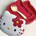 Kawaii Hello Kitty Double Lunch Box Microwave Plastic Lunch Box Student Fruit Lunch Box Cute Daily Tableware
