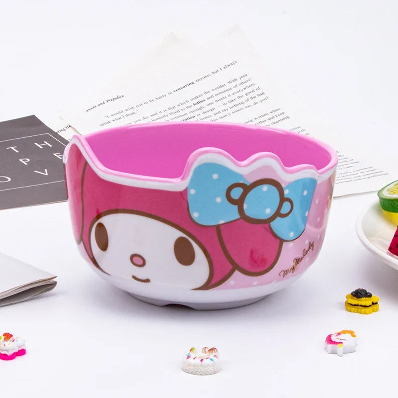 Kitty Unbreakable Kids Bowl with Large Capacity BPA-Free Dishwasher Safe Heat-Resistant Melamine Baby Tableware for Kids Adults