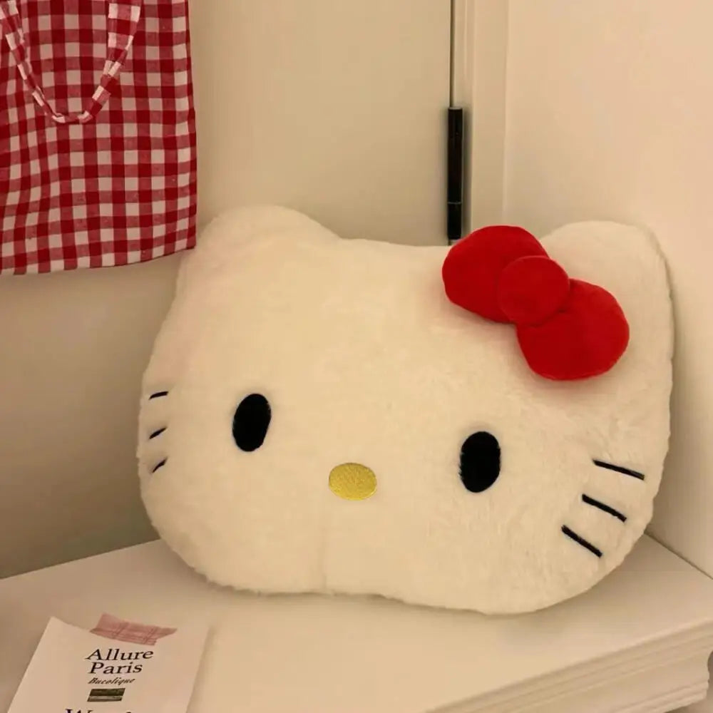 Hello Kitty Plush Head Pillow – Cute Cartoon Cushion for Sofa, Bed, Car & Nap Time Comfort